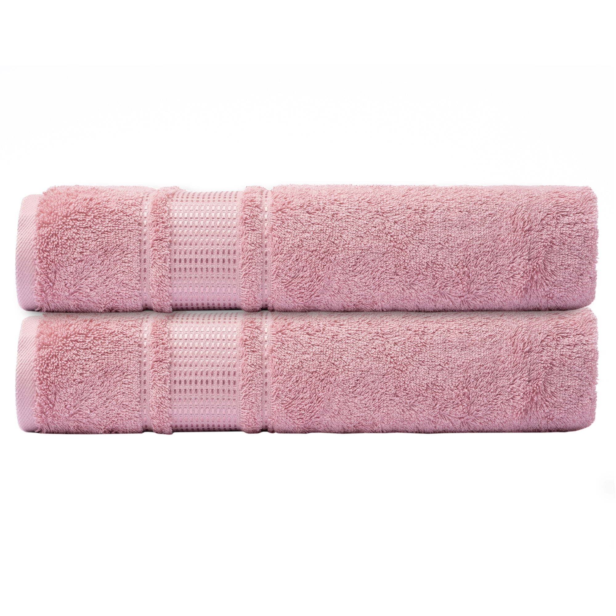 Melissa Linen, Cotton Bath Towels, 2 Pack Luxuries Towels for Bathroom, Super Absorbent, Dusty Pink