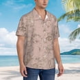 thumbnail image 3 of Balery Rose Gold Marble Texture Camisas hawaianas de manga corta para hombre, camisas playeras de corte holgado, camisas de vacaciones con botones,XX-Large, 3 of 7