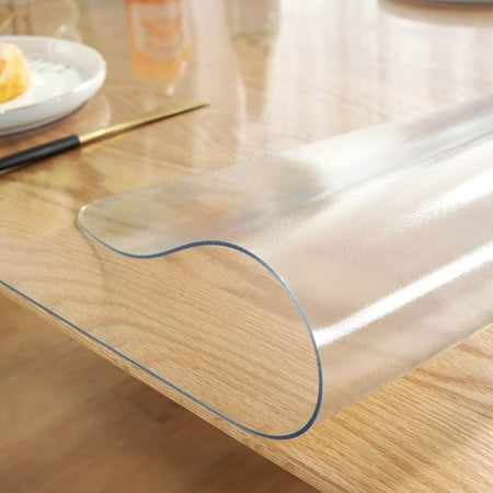 

1.5mm Thick 42 x 42 Inches Frosted Table Protector Plastic Table Cover Protector Clear Table Protector for Dining table Room Plastic Tablecloth Protector Vinyl Table Pads for Kitchen Wood