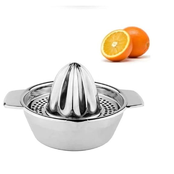 1-Pack Stainless Steel Manual Citrus Juicer Hand Press with Bowl & Strainer, Lemon Lime Orange Squeezer, Fresh Juice Extractor TIKA