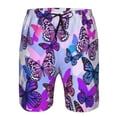thumbnail image 4 of Kdxio Flying Butterflies Pattern Mens Casual Shorts - Drawstring Summer Beach Sports Shorts for Men, 4 of 9