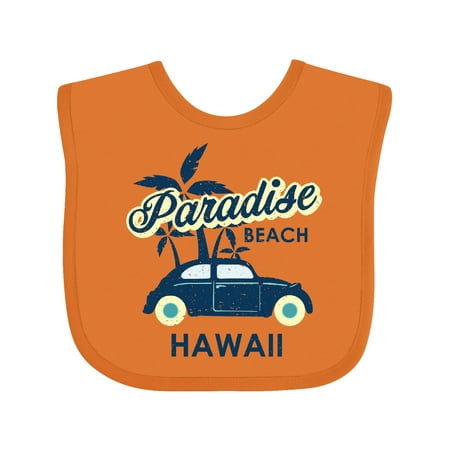 

Inktastic Paradise Beach in Hawaii with Palm Trees and Car Gift Baby Boy or Baby Girl Bib