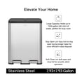 thumbnail image 2 of EKO Essential Kitchen Trash Can, 16 Gallon Stainless Steel Recycling Garbage Bin, Silver with Sample Trash Bags Included, 2 of 10