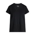 thumbnail image 5 of Time and Tru Women's Slub V Neck Tee with Short Sleeves, Sizes XS-XXXL, 5 of 5