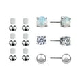 thumbnail image 3 of Brilliance Fine Jewelry Opal and CZ Sterling Silver Trio Earrings, 3 of 3