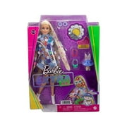 Barbie Extra Fashion Doll with Blonde Hair Dressed in Floral 2-Piece Outfit with Accessories & Pet