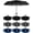 Black, Navy, Grey, variant on Wesiti 10 Pack Rain Umbrellas Bulk Automatic Open Close Collapsible Umbrella for Men Women