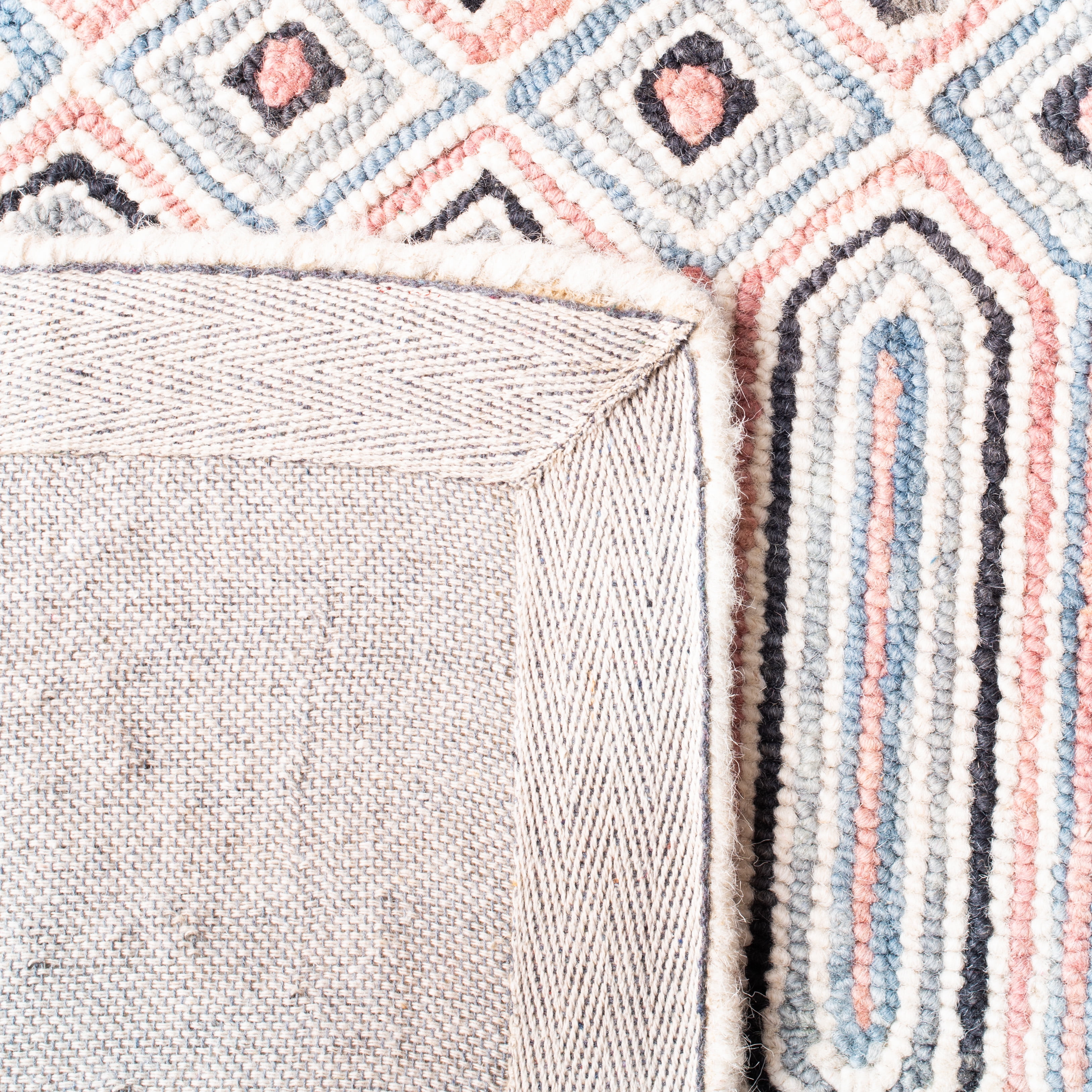 SAFAVIEH Micro-Loop Aisling Geometric Area Rug, Pink/Grey, 5' x 5' Square