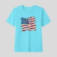 thumbnail image 2 of ZACPNCV Kids Flag Shirts USA Flag Stars Stripes Graphic Blouse Patriotic Shirt 4th of July T Shirt Summer Tops Tee Light Blue 5-6 Years, 2 of 6