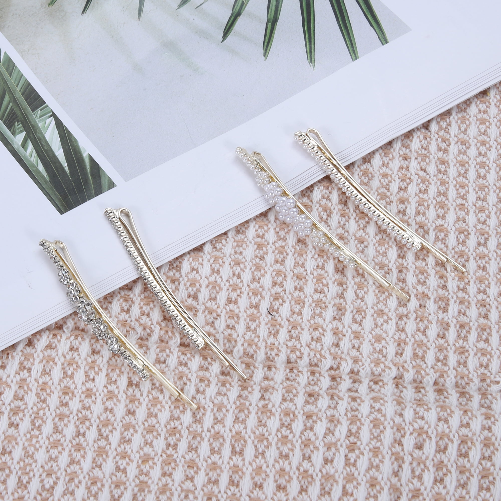 Unique Bargains Flower Bobby Pin Set 1 Pair Hair Accessories Silver Tone
