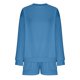 thumbnail image 5 of ICHUANYI Clearance Women Fashion Round-Neck Blouse Long Sleeve Tops Sweatshirt Shorts Casual Suit Sets(Blue, L) ICHUANYI WER2023081205069, 5 of 7