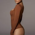 thumbnail image 6 of Women's Sexy Square Neck Bodysuit Long Sleeve Double Lined Shirt Tops, 6 of 11