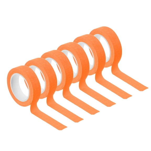 Uxcell 0.6 Inch x 16 Feet Neon Gaffer Cloth Tape, 6 Roll Fluorescent Blacklight Reactive Glow in the Dark Tape for Dance Floors Glow Party Supplies, Orange