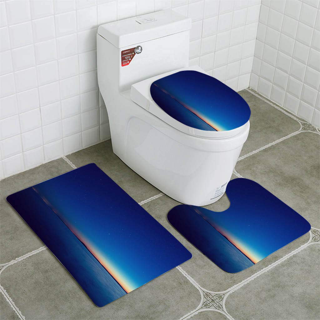 Shell Bathmat Toilet Covers 3pcs Bathroom Set Soft Flannel Carpet Fashion Rugs 