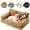 khaki, variant on Plush Calming Pet Sofa Bed – Large Dog & Cat Couch Bed with Removable Cover, Furniture Protector Mat for Couch & Car, Soft Cozy Pet Bed