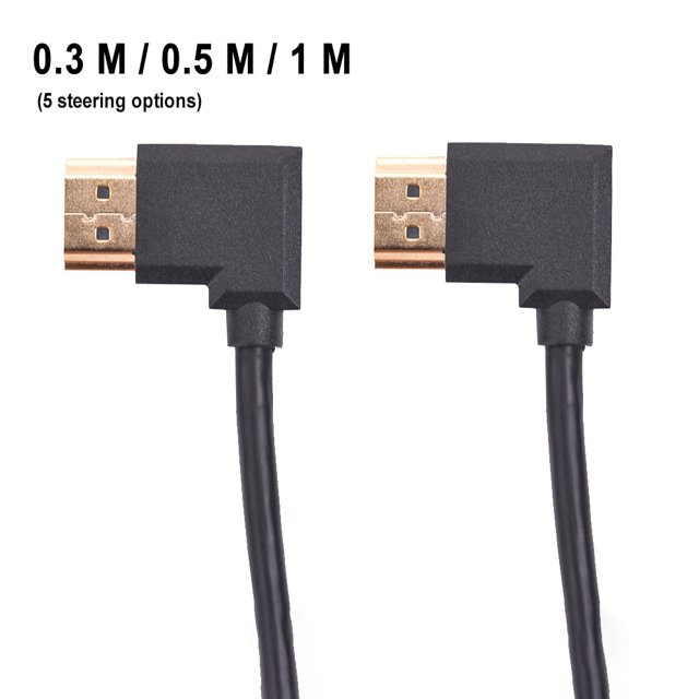 Cable adaptador conversor AV macho a macho compatible con HDTV estilo 4 de SUSUchens DOONJIEY en ángulo recto de 0,3 m.