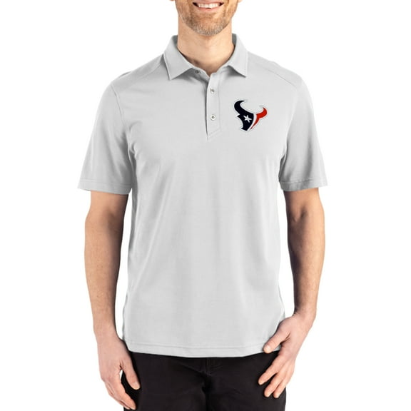 Men's Cutter & Buck Gray Houston Texans Big & Tall Advantage Refresh Epic Confidence Recycled Tri-Blend Pique Polo