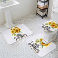 thumbnail image 3 of Vintage Sunflower Bathroom Rugs Set Hello Summer Non Slip Absorbent Soft Bath Mats 3 Piece Set with Bathroom Rug, U-Shaped Floor Mat, Toilet Seat Cover Large Size, 3 of 9