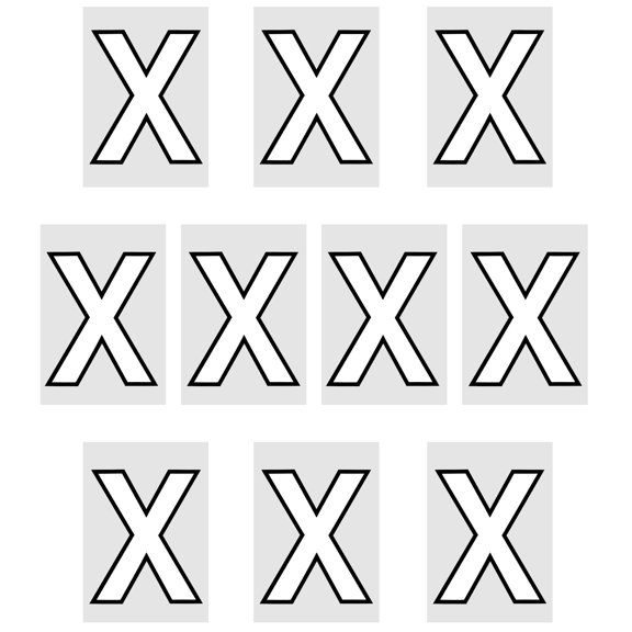 Uxcell Letter x Patches Iron on Heat Transfer Letters 2 Inch White Letter DIY 10 Pack