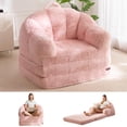 thumbnail image 1 of Sofá cama MAXYOYO plegable 2 en 1, convertible, de piel sintética, rosa, 1 of 9