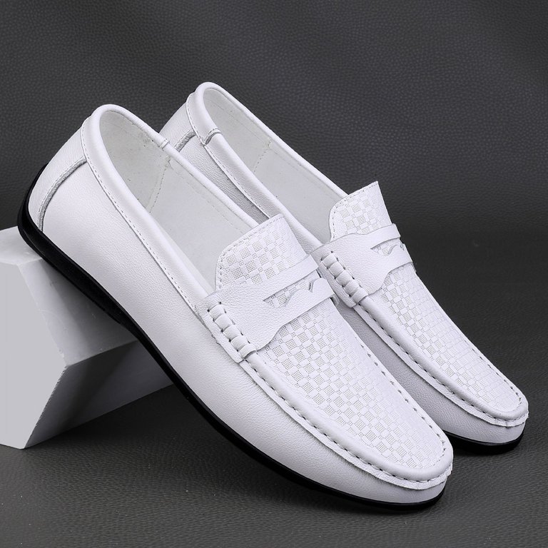 White Leather Casual Classic Moccasin Loafer Shoes Soft leather loafers | Gutteridge | Men main image 4
