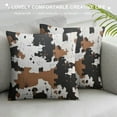 thumbnail image 3 of COMIO Cow Print Throw Pillow Cover Queen Western Cow White Brown Cowhide Printed Lumbar Pillow Case Decorative Soft Standard Pillow Cases with Zipper Cushion Covers for Bed,Sofa,Couch, 3 of 5