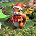 thumbnail image 5 of Leojiow Christmas Cute Cartoon Squirrel Ground Stake Insert Art Garden Decoration Colorful Christmas Outdoor Decoration For Yard For Christmas N 30Cm C, 5 of 6