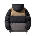 thumbnail image 5 of Mens Fall And Winter Color Collision Cotton Jacket Jacket Casual Special Paragraph Zipper Double Pockets Long Sleeved Hooded Cotton Jacket Jacket, 5 of 8