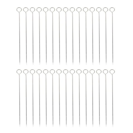 

30 Pcs Household Barbecue Skewers BBQ Needle Stick Stainless Steel Skewers