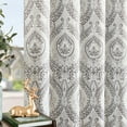 thumbnail image 7 of Curtainking 100% Blackout Curtains 84 in Grey Damask Medallion Window Curtains for Bedroom Grommet Thermal Insulated Drapes for Living Room Vintage Luxury Window Treatments Set 2 Panels, 7 of 7