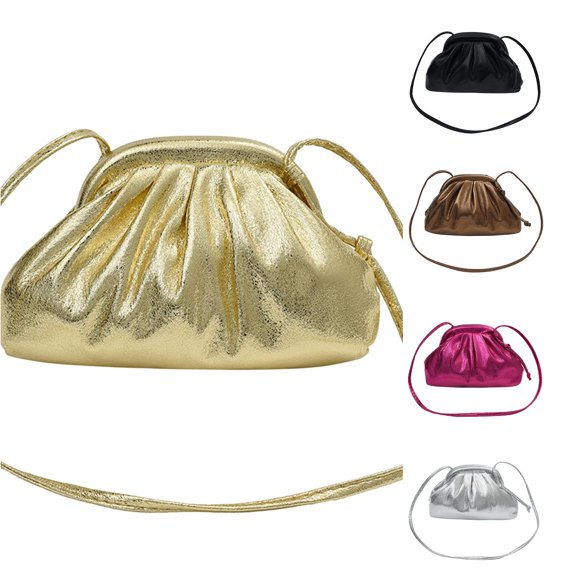 XINXIAOO Ladies Pleated Crossbody Bag, Large Capacity Single Shoulder Clutch Purse