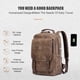 thumbnail image 3 of Mochila Retro de piel sintética PU para hombre puerto USB ordenador portátil mochila para ordenador viaje de fin de semana universitario, 3 of 8