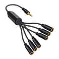 thumbnail image 1 of Cable de audio de 3,5 mm Strade Fareast Limited conector macho a varios conectores hembra color negro 0,3 metros, 1 of 8