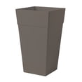 thumbnail image 5 of Bloem Finley 25" Tall Tapered Plastic Planter, Indoor/Outdoor, Peppercorn, Set of 2, 5 of 6