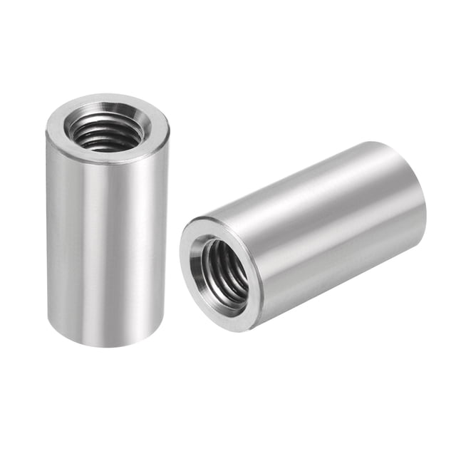 Unique Bargains 4Pack Round Connector Nuts, M10x30x16mm Coupling Nut Sleeve Rod Bar Stud Nut