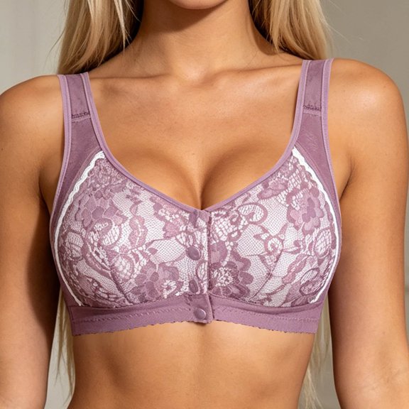 Xdegoge Bras for Women Front Closure Push Up Soft Supportive Wireless Maternity Breastfeeding Nursing Bra Lace Breathable No Underwire Bralettes