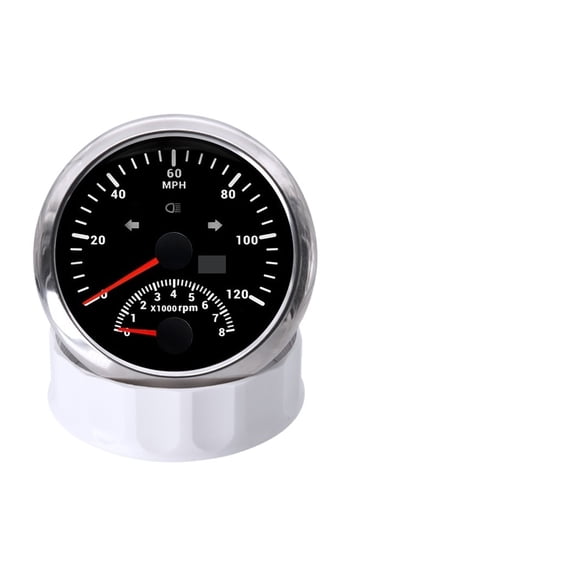 Auto Car Boat 85mm 2 In 1 GPS Speedometer Gauge 120MPH GPS Speed Odometer 8000RPM Tachometer Odometer ATV UTV 9-32V ,Easy to Install