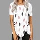 thumbnail image 2 of Blusas de Manga Corta para las Mujeres Botón Impreso Cuello Redondo Top Casual, Blusas para las Mujeres Casual, 2 of 5