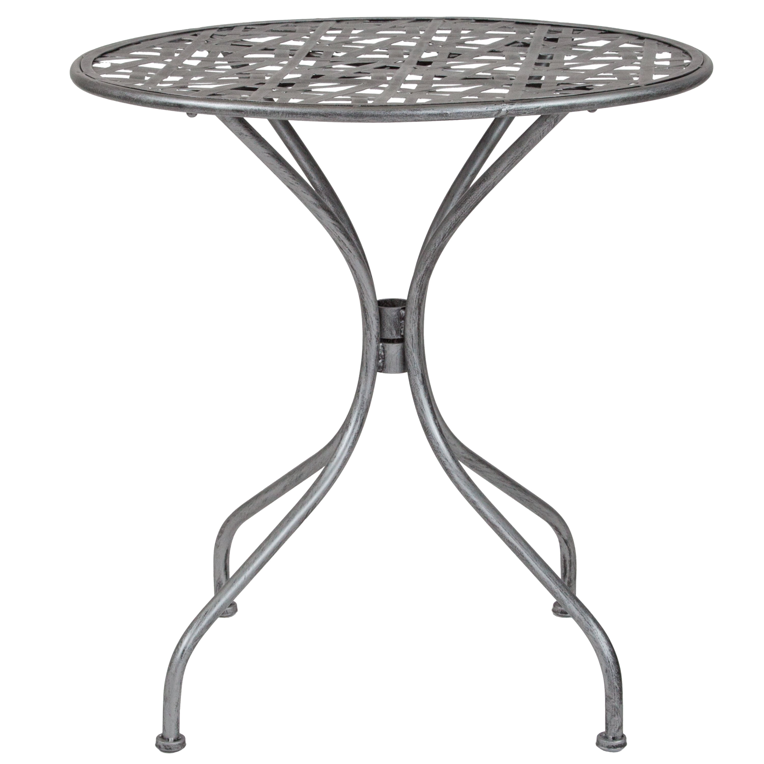 Dining Tables Patio Lawn Garden Flash Furniture Agostina Series 27 5 Round Antique Silver Indoor Outdoor Steel Patio Table