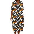 thumbnail image 2 of LOVZFMLL Robe Longue Décontractée à Manches Courtes Col en V pour Femmes Printemps et Été Multicolore 4TG, 2 of 5