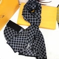 thumbnail image 3 of Conjunto de bufanda y sombrero de estilo europeo y americano, bufanda de cuero de lana tejida para hombres, bufanda cálida a cuadros de ajedrez para niños, 3 of 5