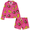 Nintendo Pink, variant on Rolling Stones Girls Long Sleeve Coat and Shorts Pajama Set, 2-Piece, Sizes 4-16