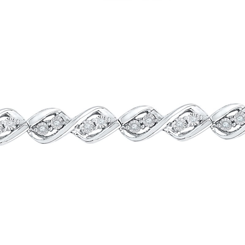 Womens 0.20 Ct Diamond 10k Yellow Gold Floral Bolo Adjustable Bracelet Chain 9/"