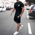 thumbnail image 2 of CONZONE Mens 2 Peice Track Suits Graphic Short Sleeve Workout Tshirt Shorts Sets Breathable Summer Tracksuits, 2 of 4