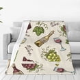 thumbnail image 1 of Fotbe Grapes Bbottles Wine Manta de Franela Acolchonada con Estampado, Súper Suave y Esponjosa, Extra Grande para Sofá, Cama, Uso Todo el Año-80"x60", 1 of 7