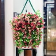 thumbnail image 6 of Clearance! Liulin Artificial Hanging Flowers for Outdoors, Fake Mums Artificial Flowers, Fake Hanging Plants Daisy Faux Silk Flower Bouquet for Wall Home Garden Wedding Decor, 15.7Inch, Pink, 6 of 6