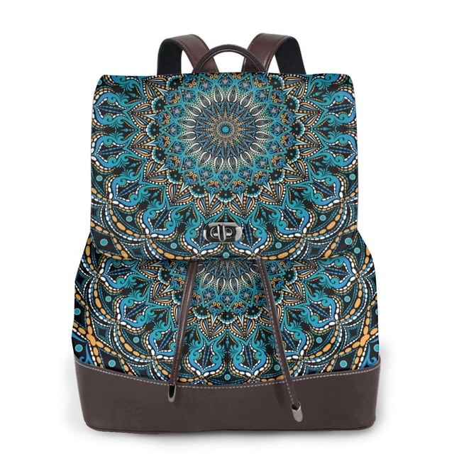 Fotbe Mandala Mochila Bolso con Estampado para Mujer, Mochila Antirrobo de Nylon Impermeable, Bolsa Ligera de Hombro