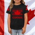 thumbnail image 3 of T-shirt Canada Filles Imprimé Feuille d'Érable Col Rond Manches Courtes Blouse Garçons Fête du Canada T-Shirt Graphique Hauts Mode Fête du Canada Célébration T-Shirt Graphique Filles, 3 of 5