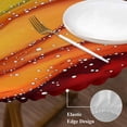 thumbnail image 4 of Watercolor Round Fitted Table Cover Marble Texture Rainbow Wave Beach Waterproof Table Cloth with Elastic Edge Wipeable Tablecloth for Picnic Camping Party Fits 36"-44" Diameter, 4 of 8