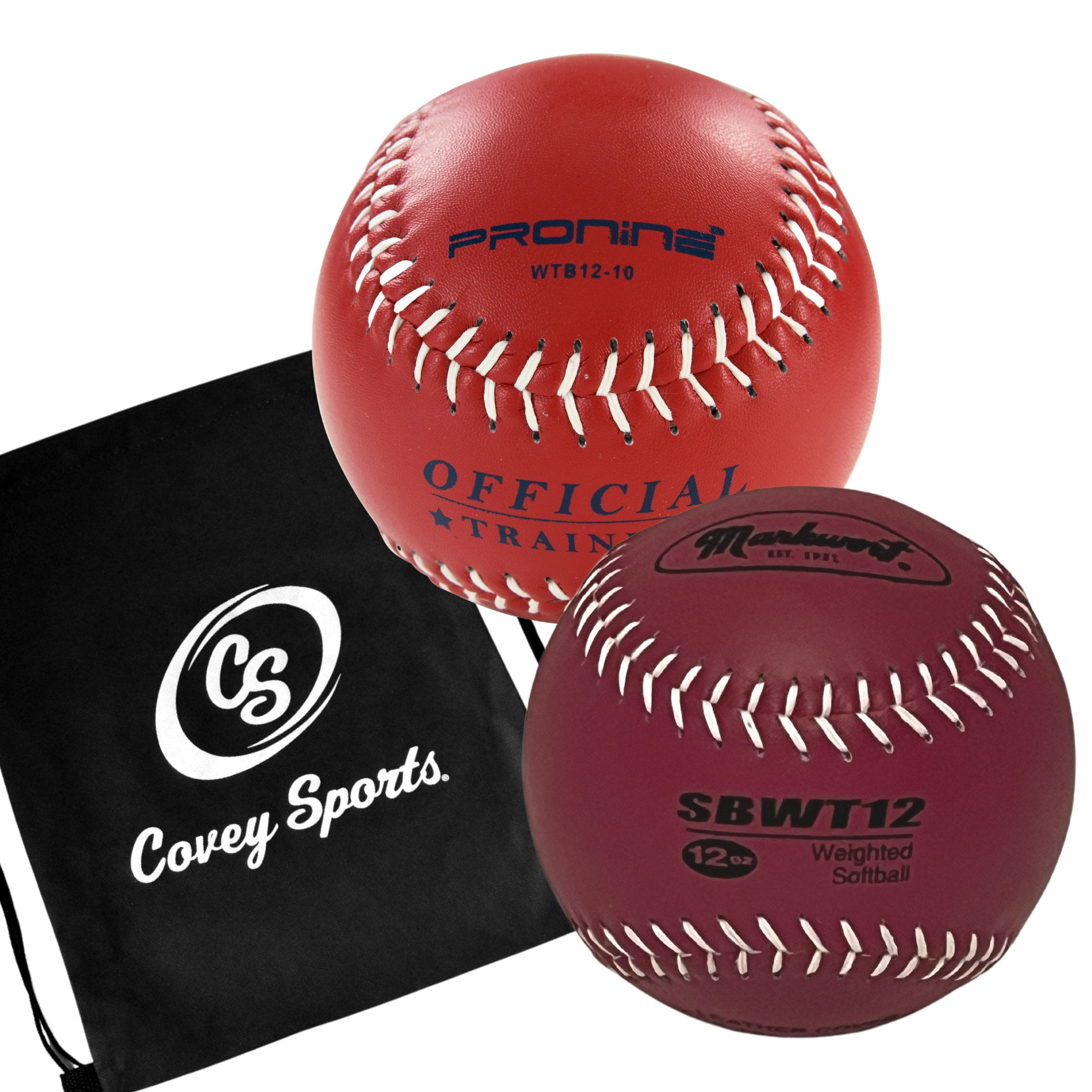 Weighted 12 Inch Softballs for Pitching & Throwing Practice With Covey